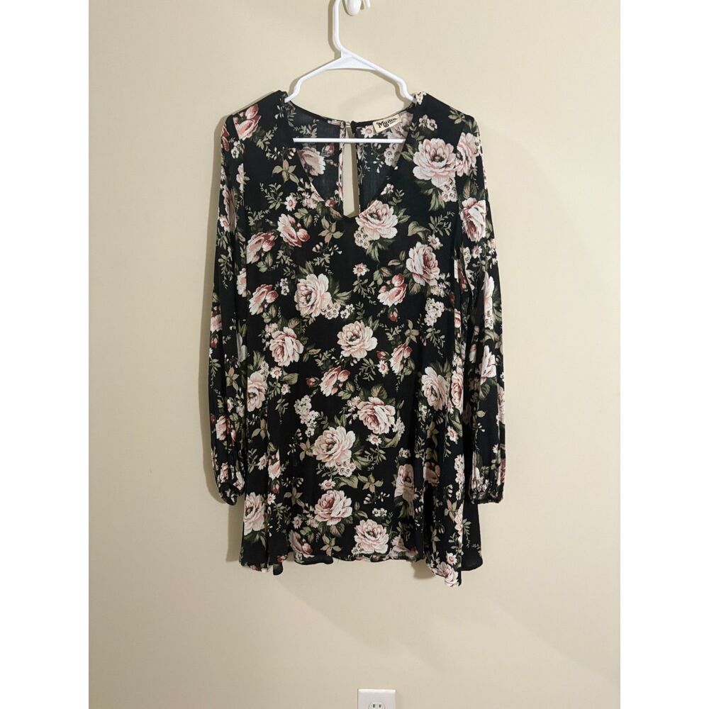 Show Me your MuMu long sleeve floral mini dress